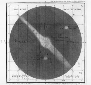 Charles-Joseph Messier (1730-1817) observasjoner av en tåke i Andromedas-beltet 1807 av French School