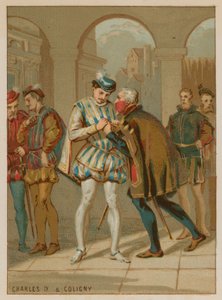 Charles IX tar råd fra Coligny av French School