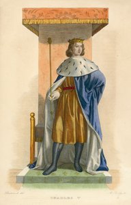 Charles V (farget gravering) av French School