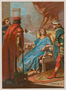 Charles V i slaget ved Poitiers av French School