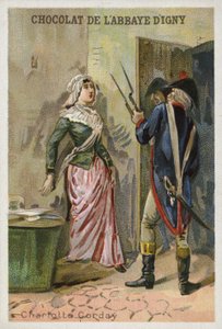 Charlotte Corday, leiemorder til den franske revolusjonære Jacobin-lederen Jean-Paul Marat av French School