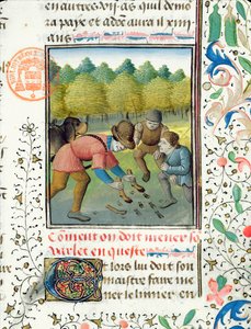 Sjekker sporene til en hjort, fra Livre de la Chasse av Gaston Phebus de Foix (1331-91) av French School