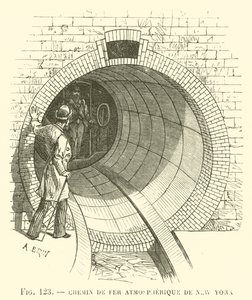 New York's Atmospheric Railroad (gravering) av French School