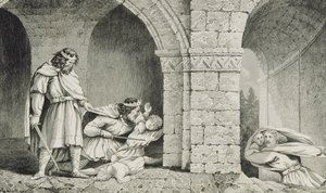 Childebert I (ca. 498-588) ved mordet på hans brødres arvinger, fra 