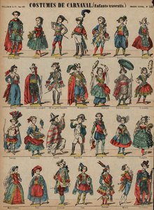 Karnevalskostymer for barn (farget gravering) av French School