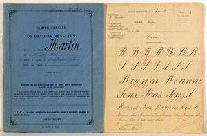 Barneoppgavebok fra skolen i Epineuil, 1892 av French School
