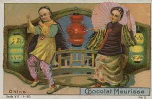 Kina, handelskort for Chocolat Meurisse av French School