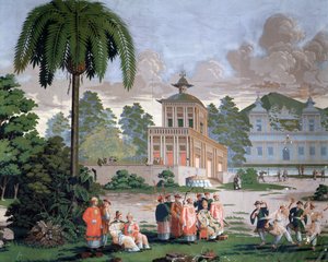 Chinoiserie - tapet på hotellet de Plouer i Saint Malo (Saint-Malo). av French School