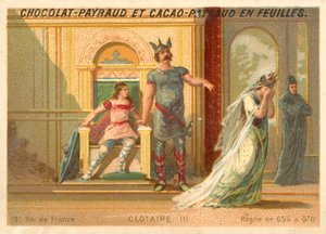 Chlothar III, frankisk konge av Neustria og Burgund (chromolitho) av French School