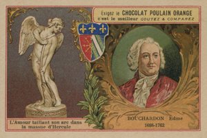 Sjokolade Poulain Orange handelskort av French School