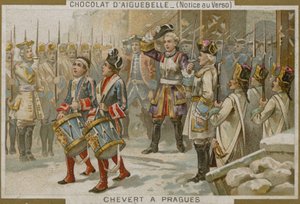 Chocolaterie dAiguebelle handelskort med et bilde av Francois de Chevert av French School