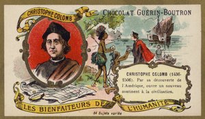 Christopher Columbus, genovesisk oppdagelsesreisende (chromolitho) av French School