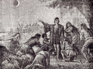 Christopher Columbus spådde måneformørkelsen for innbyggerne på Jamaica i 1504 av French School