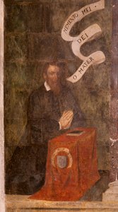 Kirke (Døperen Johannes kirke). Interiør. Kapell Saint-Fursy. Veggmalerier. Forherligelsen av Maria (freskomaleri kjent som den gode død). Begynner på 1600-tallet. av French School