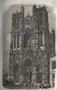 Church Saint-Vulfran (Saint Vulfran) tidligere collegiale i Abbeville i departementet Somme i Frankrike - gravering i "Histoire de France" av Victor Duruy (1811-1894) - 1882 av French School