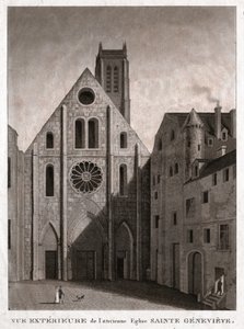 St. Genevieve kirke. (gravering, ca. 1810) av French School
