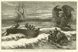 Fall Of Aeronaut Zambeccari i Adriaterhavet (gravering) av French School