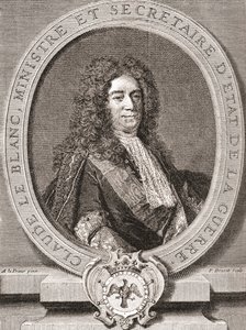 Claude Le Blanc, 1669 1728. Fransk kongelig tjenestemann for det gamle regimet og to ganger krigsminister. Fra Les Heures Libres utgitt 1908. av French School