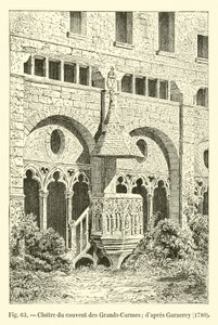 Cloister of the Convent of the Grands-Carmes; etter Garneray, 1780 av French School
