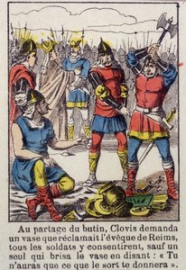 Clovis and the Soissons Vase - Avbildning av Epinal fra 1800-tallet av French School