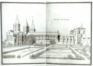 Cluny Abbey, fra Grand Atlas, t.2 (wc på papir) av French School