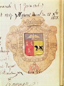 Våpenskjold til Charles Maurice de Talleyrand-Perigord (1754-1838) Prins av Benevento av French School