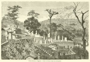 Collines begraver en Nagasaki (gravering) av French School