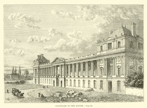 Colonnade av Louvre av French School