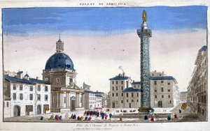 Kolonnevisning av Trajan (Trajane-søylen) (Colonna Traiana) i Roma - gravering av French School