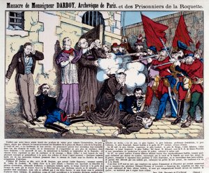 Kommune i Paris: Massakren av Monsignor Darboy (1813-1871), Archeveque of Paris og fangene til Roquette 24. mai av French School