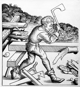 Companion of Duty eller Companion of the great felling øks, Carpenter, sent på 1400-tallet av French School