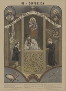 Bekjennelse (farge litho) av French School