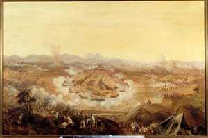 Erobringen av Algerie: "" Slaget ved Isly den 16.08.1844, som poserer marokkanerne som støtter Abd el Kader for franskmennene"" Maleri av den franske skolen. 1844 Paris, Musee de l