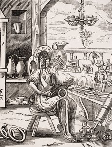 Coppersmith, reproduksjon av et tresnitt av Jost Amman (1539-91) fra 