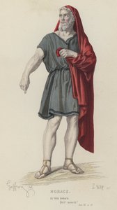 Corneille, Horace, akt III, Sc VI (farget gravering) av French School