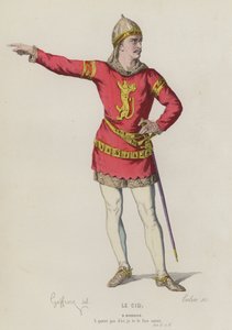 Corneille, Le Cid, Act II, Sc II (farget gravering) av French School