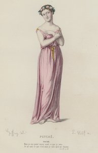 Corneille, Psyche, Act III, Sc III (farget gravering) av French School
