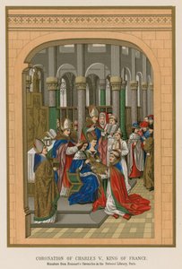 Kroning av Charles V, konge av Frankrike av French School