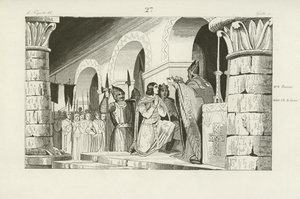 Kroningen av Louis III og Carloman som konger av Vest-Francia, 879 av French School