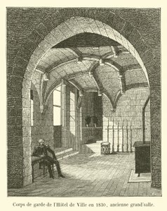 Rådhusets vakthus i 1830, tidligere storstue av French School