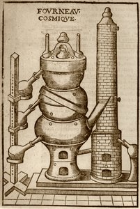 Cosmic Oven, fra La Theotechnie Ergocosmique av Annibal Barlet (1653) illustrert i en magisk historie publisert sent på 1800-tallet av French School