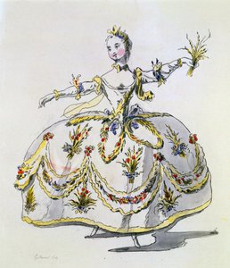 Kostymedesign for Ceres, faksimile laget av A. Guillaumot Fils (håndfarget gravering) av French School