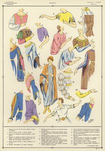 Costume Feminin Mondial (fargelitografi) av French School