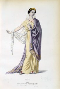 Kostyme for karakteren Phedre i stykket med samme navn av Jean Racine (1639-1699) Paris fra 1800-tallet, fransk komedie av French School