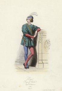 Kostyme av en side, regjering av Charles V av Frankrike av French School