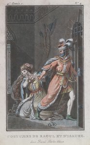 Kostymer til Raoul og Isaure, fra operaen Raoul Barbe-Bleue, 1790 av French School