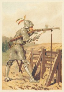 Coulevrinier på 1400-tallet (Krigsmann, til fots eller på hesteryggen, våpen av en slange i hånden) av French School
