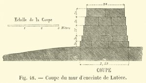Del av Lutece bymur (gravering) av French School