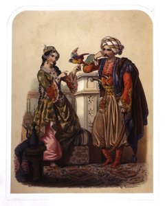 Par i Tyrkia, ca. 1850 (lito) av French School