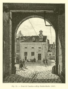 Gårdsplassen til det tidligere Sainte-Barbe college, 1830 av French School